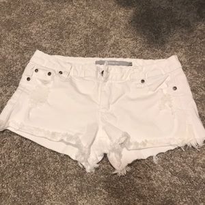 White jean shorts